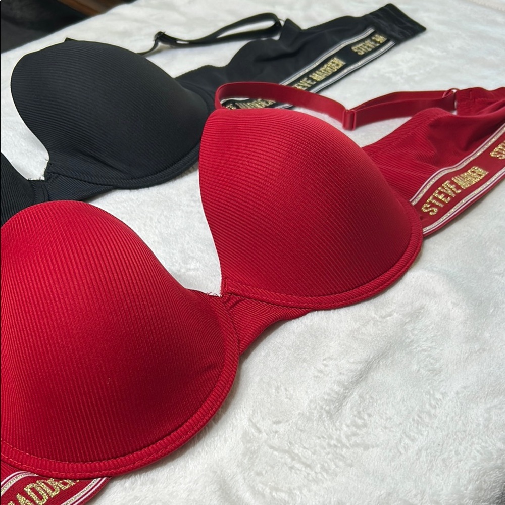 Steve Madden Bra Women's 40C Black/Red Signature Logo Underwire Bra *2 For 1* - Picture 6 of 12